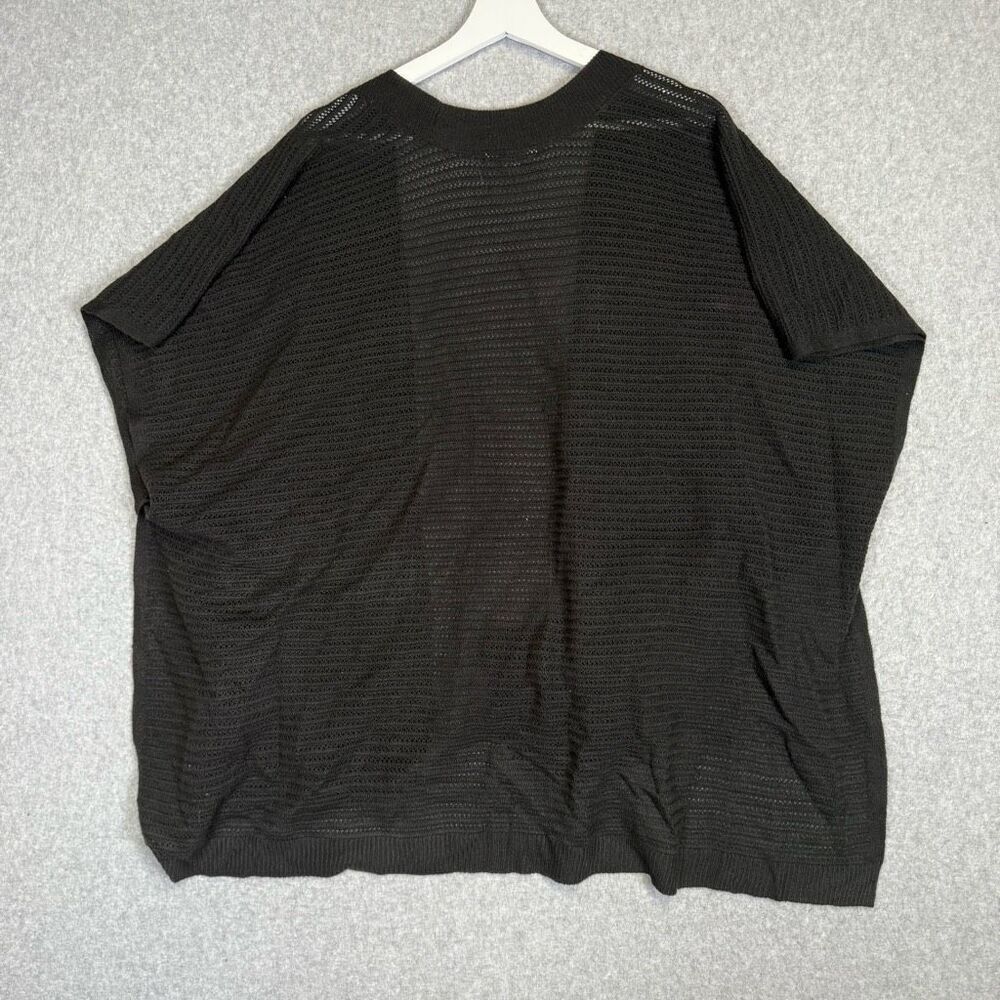 Loft Women's Size XS/S Black Oversized Fit Knit Sleeveless Cardigan Sweater - Picture 3 of 4